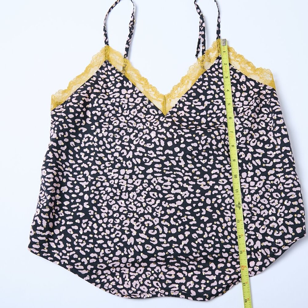 Victoria's Secret Leopard Print Lace Cami Sleep Top Black Pink XS coquette y2k - Picture 6 of 7